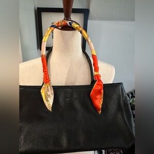 TWILLY! Satin with Chain Design Orange and Red